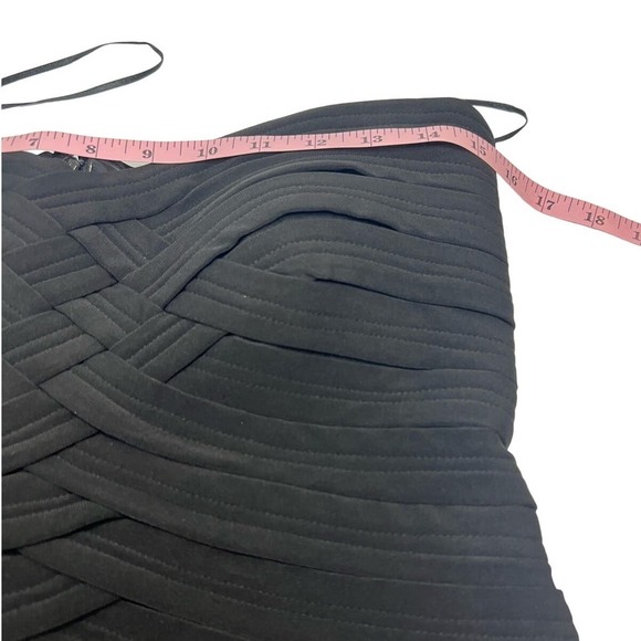 JS Collections Strapless Bodycon Woven Stretch Bandage Little Black Dress 8 - Picture 7 of 8